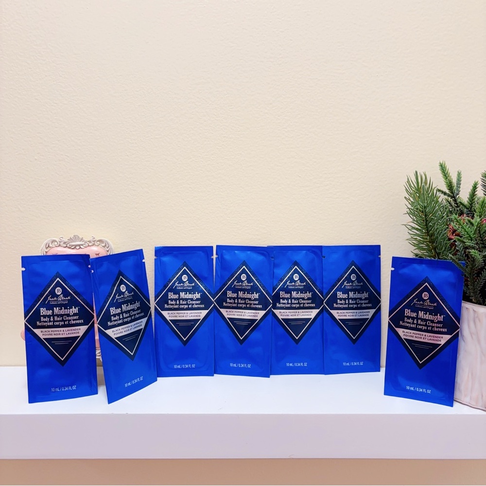 7x Jack Black Blue Midnight Body & Hair Cleanser 1 oz Black Pepper & Lavender
